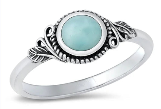 Larimar rings